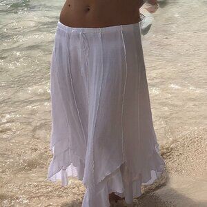Double-layered White Gauze Skirt, Small